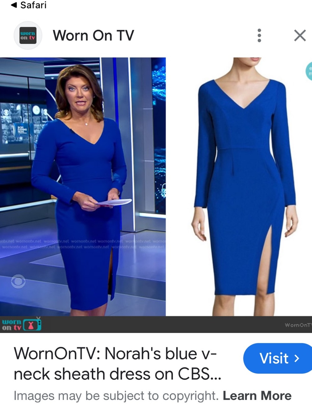 Black Halo Gilda Sheath Dress Royal Blue V-Neck Midi Sheath  Dress Size 10